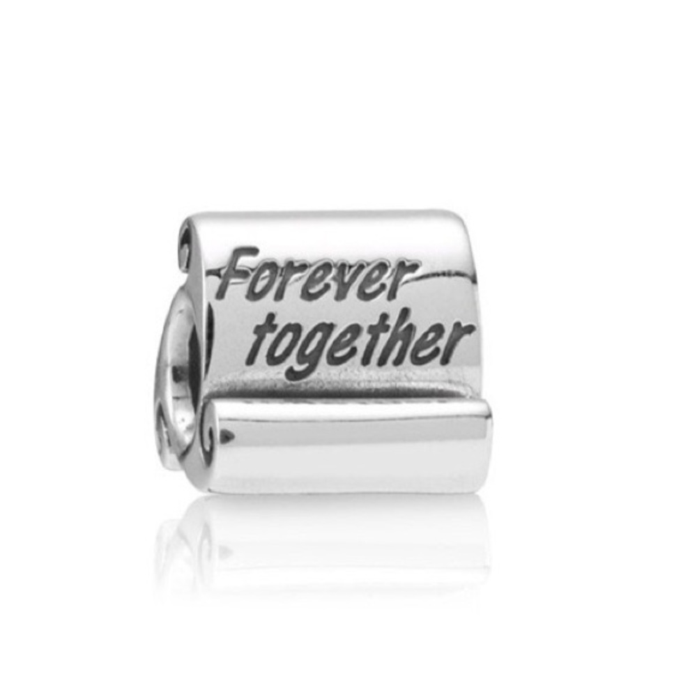Pandora Retired Forever Together Scroll Charm Authentic ALE Sterling Silver
